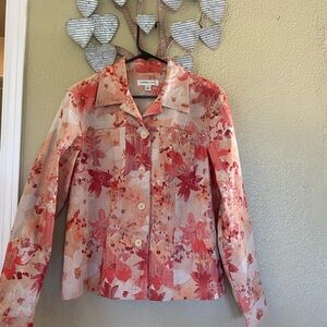 Coldwater Creek Floral Jacket - Red and Pink